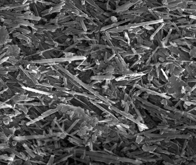 Halloysite structure under a scanning electron microscope